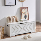 Storage Chest Extra Large,Storage Trunk with 2 Safety Hinges,Wooden Storage Bench,Shoe Bench,47.2x15.7x19.1 Inch,Easy Assembly,Storage Bench for Bedroom,Living Room,entryway (White, 47.2x15.7x19)