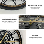 16 Inch Wall Clock, Gear Clock, Silent Non Ticking, Battery Operated Large Wall Clocks for Living Room Decor, Kitchen, Office (Vintage Industrial Steampunk)