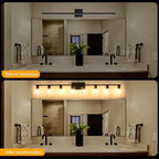 8-Light Black Vanity Light Fixtures,Vanity Lights Clear Glass ShadeRust and Moisture Resistant Easy to Install Vanity Lights for Bathroom Light Over Mirror