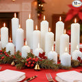 12 Pcs White Pillar Candles Bulk,2x3 2x6 2x8 Inch-4 Each Size,Large Christmas Pillar Candles Set of 3,Unscented Dripless Smokeless Hurricane Candles for Wedding Engagement Party Event Ceremony