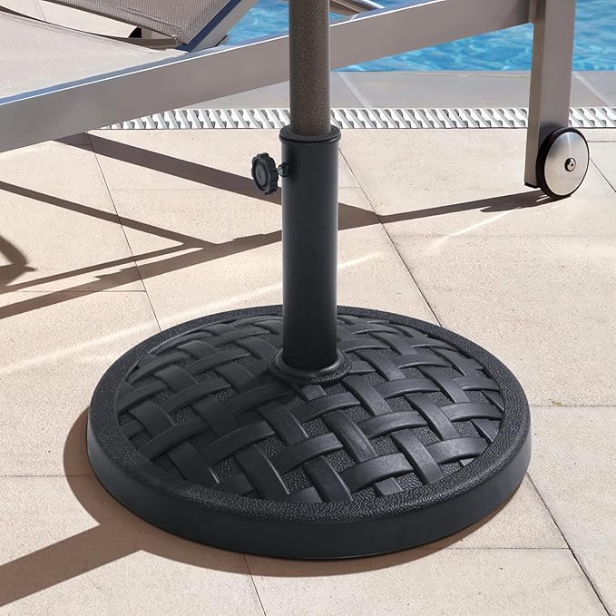 COBANA 31lb Patio Umbrella Base, Heavy Duty Round Outdoor Market Umbrella Stand Weight, Black