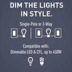 Legrand - Pass & Seymour Radiant CFL/LED Dimmer, White, 3-Pack
