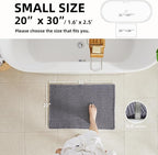 Waffle Bath Mat, Boho Bathroom Rugs Non Slip Washable Super Absorbent Quick Dry Bath Mat Farmhouse Bathroom Decor, 30"x20" Grey