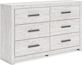 Signature Design by Ashley Cayboni Vintage 6 Drawer Dresser with Safety Stop for Bedroom, White