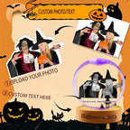 Customizable Halloween Crystal Ball Engravable Photo Text Personalized Luminous Snow Globe Suitable for Halloween Party Decorations to Create A Spooky Atmosphere