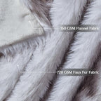 Fluffy Faux Fur Throw Blanket – Super Soft Warm Thick Plush Blanket for Bed, Couch & Office, Cozy Fuzzy Throw with Flannel Backing,60"x80", White