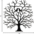 SIGNLEADER Metal Wall Art Decor Heart-Shaped Tree of Love Abstract Wall Sculpture Hangings Home Decoration for Living Room, Bedroom, Bathroom, Kitchen, Outdoor - 36" Black