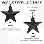 JoyEvy 6" 6pieces Per Set Black Metal Barn Star Wall Decor,Texas Stars Art,Metal Stars Rustic Vintage Western Country Farmhouse Home Indoor or Outdoor Decoration