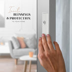 SURI Small Mezuzah Case – 3.8 Inch White Aluminum Mezuza Cover with Printed Scroll Set, Fits a 3 Inch Scroll, Self-Stick Adhesive, Gift Box Included