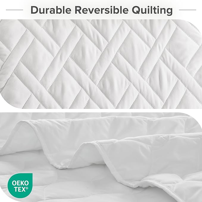 Comfort Spaces Twin Quilt Set Modern Reversible Diamond Coverlet Twin Bedding Set Cozy Quilted Winter Layer, All Season Lightweight Soft Twin Size Quilt, Kienna, Twin/Twin XL White Diamond 2 Piece
