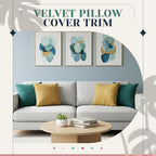 Pack of 6 Decorative Velvet Throw Pillow Covers Solid Square Soft Pillowcase Set Cushion Cases for Sofa Couch Bed Car Christmas Fall Home Decor 18 x 18 inch(Gold and Green)