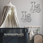 ESTART Metal Dog Wall Art Decor Cat Wall Decor for Cats & Dogs Lover Lovely Wall Decoration for Home Living Room Bedroom Bathroom Dining Room Nursery (Cat and Dog)