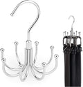 ZEDODIER Belt Hanger, Rotatable Belt Rack Closet Accessories Organizer, Maximum 24 Storage Capacity, Hanging Holder Storage Hook for Belt, Bra, Tank Top, Tie, Scarf, Purse, Silver