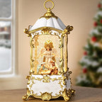 Nativity Snow Globe Christmas Decorations Indoor Angel Nativity Scene Gifts Classic Relief Texture Musical Glitter Snowfall USB/Battery Timer Lantern 12.5 inch