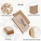 CHDITB Botanical Flower Framed Canvas Wall Art Set, Nature Wildflower Wall Decor, Boho Floral Art Antique Wall Painting, Vintage Dining Room Art Prints for Living Room, Bedroom, Office 24"x36"x3