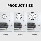 AKCISOT Atomic 12 Inch Wall Clock Analog Clocks for Indoor Kitchen, Battery Operated Clock for Bedroom Office Classroom Living Room(Black)