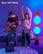 Lightdot RGB& 3000K Floor Lamp with Touch Control, Dimmable Colors Temperature, Globe Modern Floor Lamp with Smart Bulb Included, Orange Standing Lamps for Living Room/Sofa Beside/Corner Decor