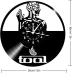 Wall Clock Vinyl Compatible with Tool Band Home Decoration Themed Wall Art Vintage Decoration - Unique Gift Idea for Boys and Girls - Home Wall Decor 30cm Clock Gift
