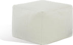 SAFAVIEH Couture Collection Samuels White Faux Shearling Ottoman Square Pouf (Fully Assembled)