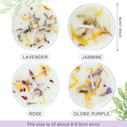 Honoson 12 Pcs Scented Tealights Dried Flower Candles Wedding Bridesmaid Gift 4 Floral Scents Jasmine Lavender Rose and Globe Purple 8-hour Smokeless Tealight Candles for Wedding Bridal Shower Spa