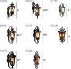 John Timberland Casa Marseille Rustic Industrial Outdoor Wall Light Fixture Warm Bronze Scroll 27 1/2" Hammered Glass for Exterior House Porch Patio Outside Deck Garage Yard Front Door Garden Home