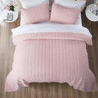 Oversized King Quilt Set 112"x106" – Soft Washed 3-Layer Lightweight California King Bedspread, Minimalist Nordic Design, All-Season Spring & Summer Quilt Set (1 Quilt + 2 Pillow Shams), Blush Pink