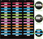 REGELETO 36 Pockets File Storage Pocket Chart with 36 Nametag Pockets, Hanging Wall File Organizer for Classroom and Office, Organize Your Assignments, Files, Scrapbooks, Paper (Black-36 Pockets)