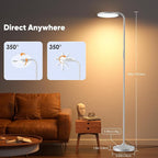 36W LED Floor Lamp, Upgrade Super Bright Standing Lamp, Modern Stepless Dimmable Torchiere Tall Lamp with Remote Control, 350°Rotating Head Reading Floor Lamp for Living Room, Bedroom, Office