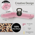 4 Tier Floating Corner Shelves Pink Set of 4, Rustic Pine Wooden Floating Corner Wall Shelf for Wall Décor Storage, L Shaped Corner Shelf Wall Mount for Bedroom, Living Room, Bathroom, Kitchen.