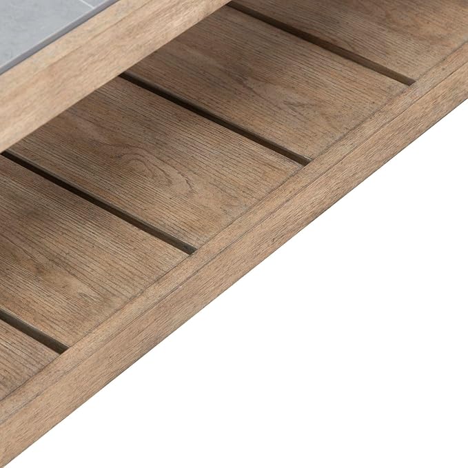 Liberty Furniture Millstone Cocktail Table with Unique Tile Top for Living Room - Nutmeg Oak Wood