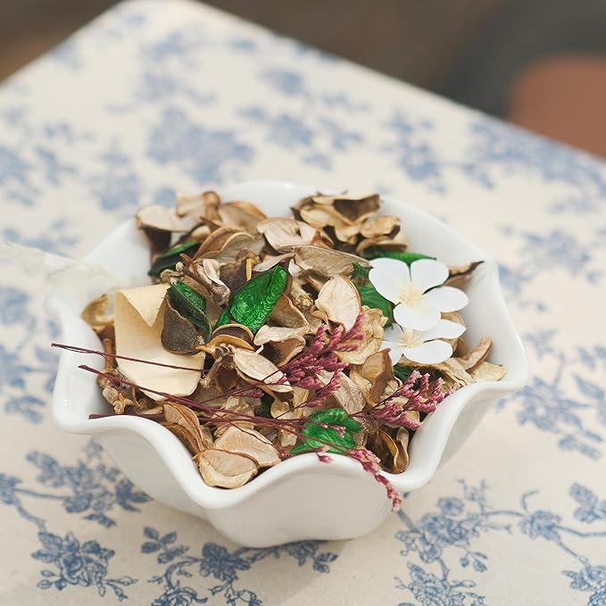 Qingbei Rina Spring Potpourri Bags,Vanilla Scented Potpourri Bowl Filler,White Decorative Dried Flower, Home Fragrance, Bathroom Vase Filler,8.4 oz|2 Bags
