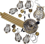 Garden Owl Wind Chimes Outdoor Indoor Decor - with 4 Tubes 6 Bells 7 Owls 36In Waterproof Mobile Romantic Windchimes, Owls Wind Catcher for Home, Xmas Mom Gifts, Balcony, Festival, Garden Decoration