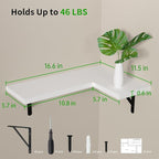 NATURE'S SOURCE Corner Floating Shelves Set of 4, Corner Shelves Wall Mounted, for Bedroom Kitchen Living Room Bathroom Office- Modern Style (White, Set of 4)