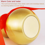 Feng Shui Wu Lou Brass Gourd with Red Luck Strip for Charm Prosperity Home Furnishing Decor, 7.87inch Tall, Full Brass, Fortune Protection, Bring Good Luck, Safty, Healthy, Success