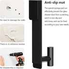 WUIVIUT T-Shape Heavy-Duty Stainless Steel Over The Glass Door Hooks - Frameless Glass Door Hooks for Bathroom Shower Towel Holder 19 cm Hook for Robe,Towels,Shower(T Shape 2 Pack, Fits 3/8'' Thick)