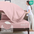 HEVUMYI Dusty Pink King Comforter Set - 7-Piece All Season Bed in a Bag King, Ultra Soft Bedding Set with Comforter, Flat Sheet, Fitted Sheet, Pillowcases, Pillow Shams