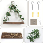 Shelf for Wall,Floating Shelves,Floating Shelves for Wall No Drilling,Adhesive Shelves,Command Strip Shelf,Room Decor Aesthetic,Plant Shelf Wall,Whimsical Decor,2-Piece Set(White Flower)