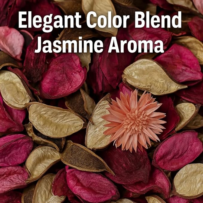 Jasmine Scented Potpourri – 2 Large Bags (8.4 oz Total) – Decorative Dried Flower Mix for Bowls, Vases, Home Fragrance & Room Décor – Dependable Industries Inc. Essentials