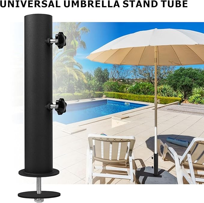 Heavy Duty Universal Granite Umbrella Stand Tube Outdoor, Stone Umbrella Tube Base for Outside, Marble Flag Pole Stake Holder, Table Umbrella Tube Bracket, DIY Patio Umbrella Holder Parts