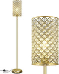 GyroVu Gold Floor Lamp,Elegant Crystal Floor Lamp Modern Standing Lamp with On/Off Foot Switch,Tall Pole Accent Lighting for Living Room, Girl Bedroom, Dresser, Office