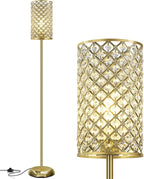 GyroVu Gold Floor Lamp,Elegant Crystal Floor Lamp Modern Standing Lamp with On/Off Foot Switch,Tall Pole Accent Lighting for Living Room, Girl Bedroom, Dresser, Office