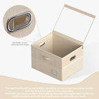 Shoe Organizer for Closet, Large Shoe Box Storage Containers with Clear Window, Space Saving Shoe Bin with Foldable Bottom Support Adjustable Dividers - Fits 16 Pairs (Beige, (19.7*15.7*13)x1)