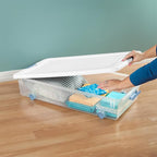 Sterilite 4-Pack Latching Box, Under Bed Storage Bins with Lids, Clear Plastic, 56 Quart - Heavy-Duty Organizing Containers for Closet, Bathroom, and Office
