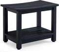 Heavy Duty HDPS Shower Bench Seat, Waterproof Shower Stool for Shaving Legs, Large Poly Lumber Bathroom Chair Seat with Ajustable Feet, Indoor/Outdoor Use, No Maintenance, Black