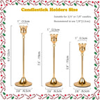 Candlestick Holders Brass Gold Metal Taper Candle Holders, Set of 6 Vintage Decorative Centerpiece Candelabra Tall Candle Stands for Table Mantel Wedding Housewarming