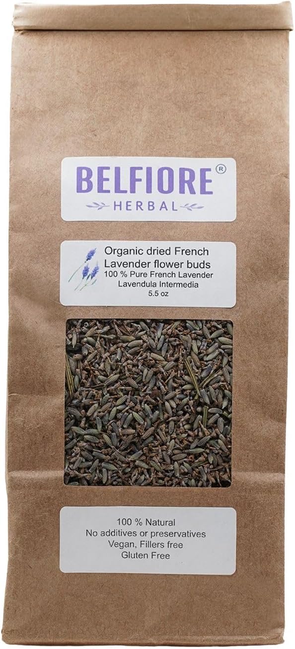 100% All Natural Dried French Lavender Flower Buds | Organic, Non-GMO | Skin Care, Crafts, Tea, Sachets, Potpourri | Made in The USA | 5.5 oz