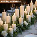 Pillar Candles Bulk Set - Unscented, Smokeless, Dripless | 3 Sizes: 2x3, 2x6, 2x8 Inches | Ideal for Weddings, Christmas & Home Decor (36, Ivory White)