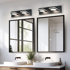 OKELI 2-Light LED Bathroom Vanity Light Fixtures, Matte Black Modern Bathroom Wall Lighting Fixtures Over Mirror (3CCT, 3000K-6000K)
