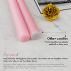 10-Inch Tall Dripless Taper Candles Set of 4 - Pink Tapered Candles, Perfect for Spring - Smokeless, Unscented, Long Burning - Hand Poured, Colored Tall Candlesticks - Light Pink