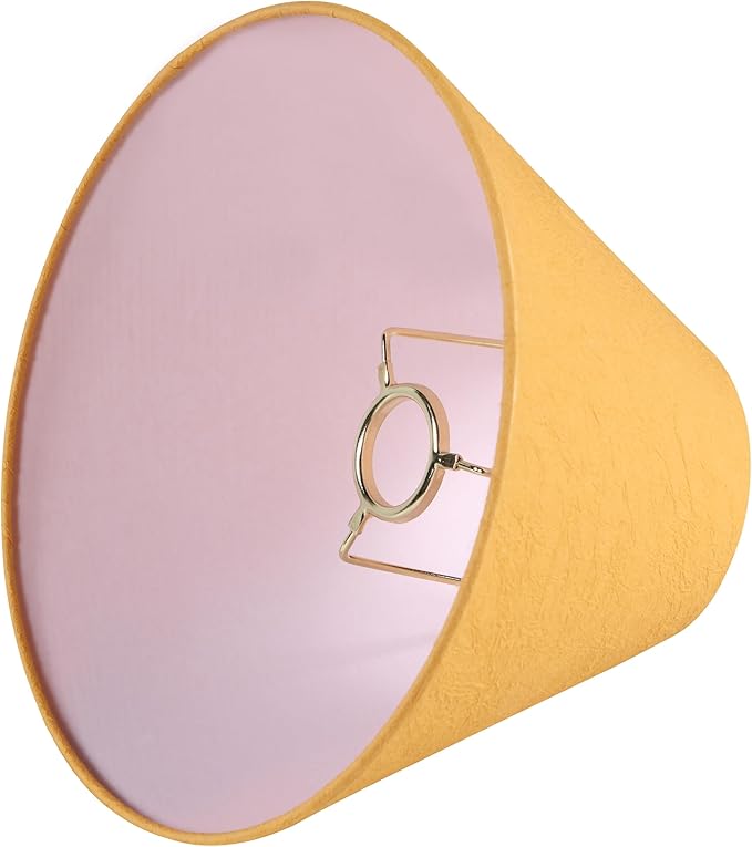 Aspen Creative 56041, Hardback Empire Transitional UNO Lamp Shade, Carrot Orange Parchment Wrinkled Paper, 4" Top x 10" Bottom x 7" Slant Height, Slip 33mm